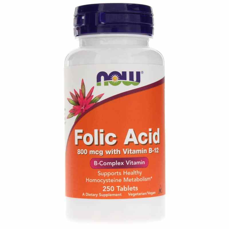 Folic Acid 800 Mcg with Vitamin B-12, NOW Foods