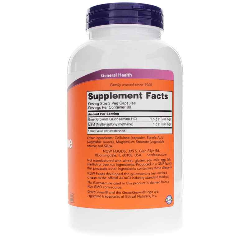 Glucosamine And Msm Vegetarian Now Foods