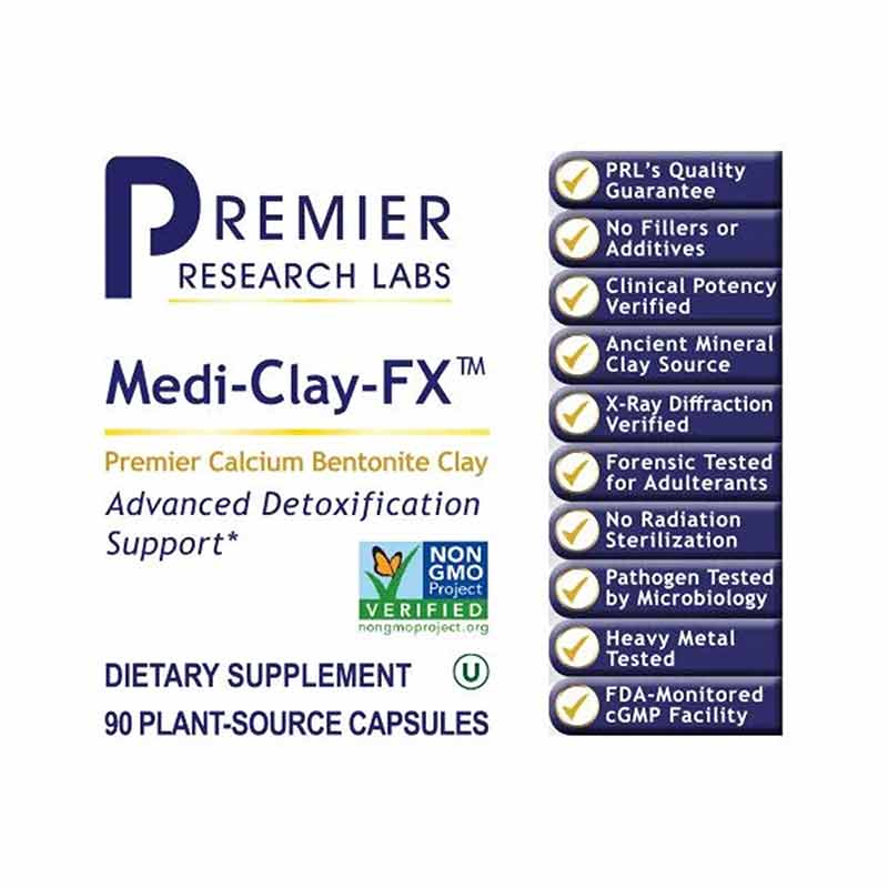 Medi-Clay-FX Calcium Bentonite Clay, 90 Capsules, PRL