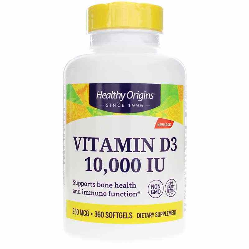 Vitamin D3 10000 IU (250mcg), Healthy Origins